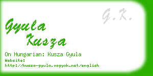 gyula kusza business card